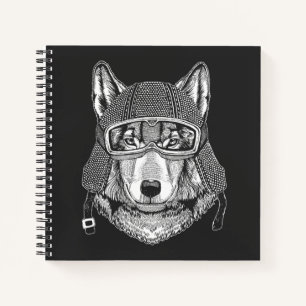 Cuaderno Volf Dog Motorcycle Rider