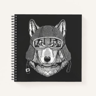 Cuaderno Volf Dog Motorcycle Rider
