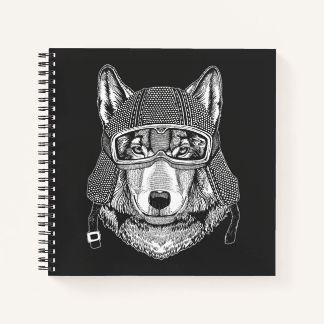 Cuaderno Volf Dog Motorcycle Rider (Anverso)