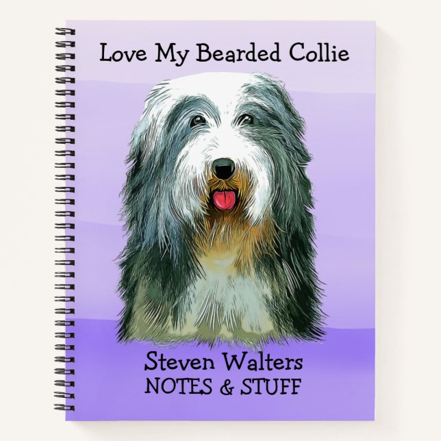 Cuaderno Volver a la escuela Bearded Collie bloc de notas (Anverso)