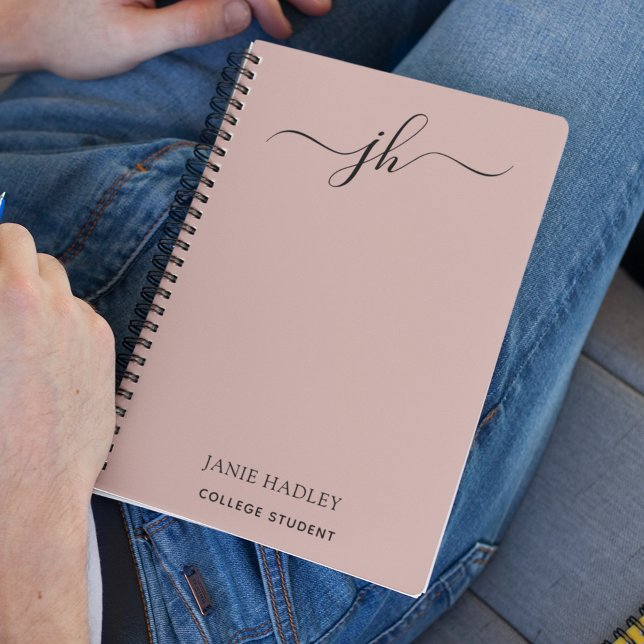 Cuaderno Volver a la escuela Nombre de guión de monograma (Subido por el creador)