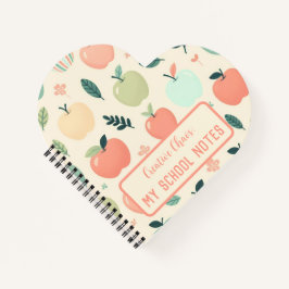 Cuaderno Volver a la escuela personalizado patrón de manzan