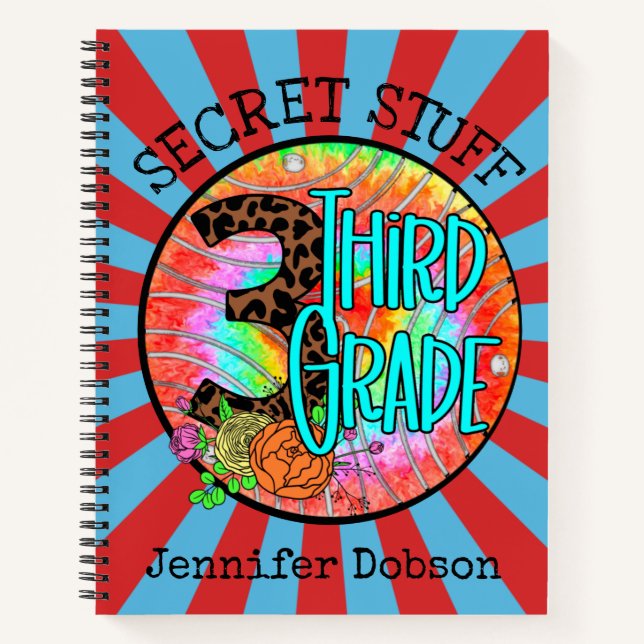 Cuaderno Volver al bloc de notas de tercer grado escolar (Anverso)