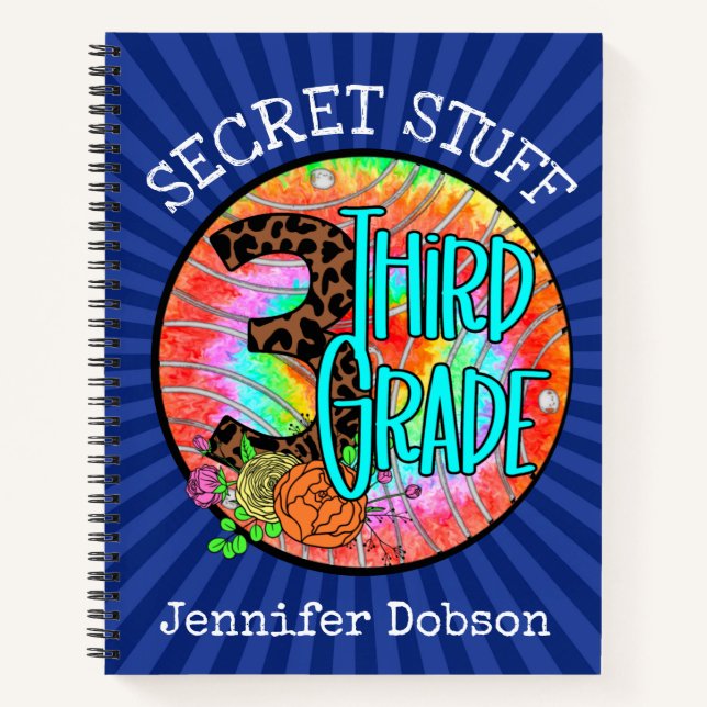 Cuaderno Volver al bloc de notas de tercer grado escolar (Anverso)