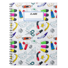 Cuaderno Volver al patrón escolar Nombre personalizado
