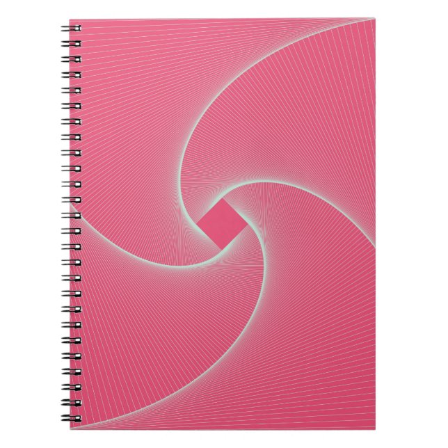 Cuaderno vorágine cuadrado delineado en rosa terciopelo (Frente)