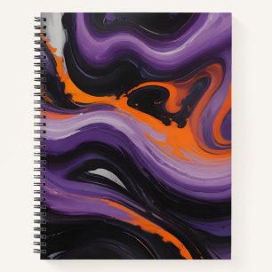 Cuaderno Vórtice en Naranja, Violeta y Negro