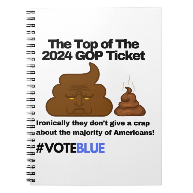 Cuaderno Vota azul 2024: Diseño de Emoji anti-Trump (Frente)