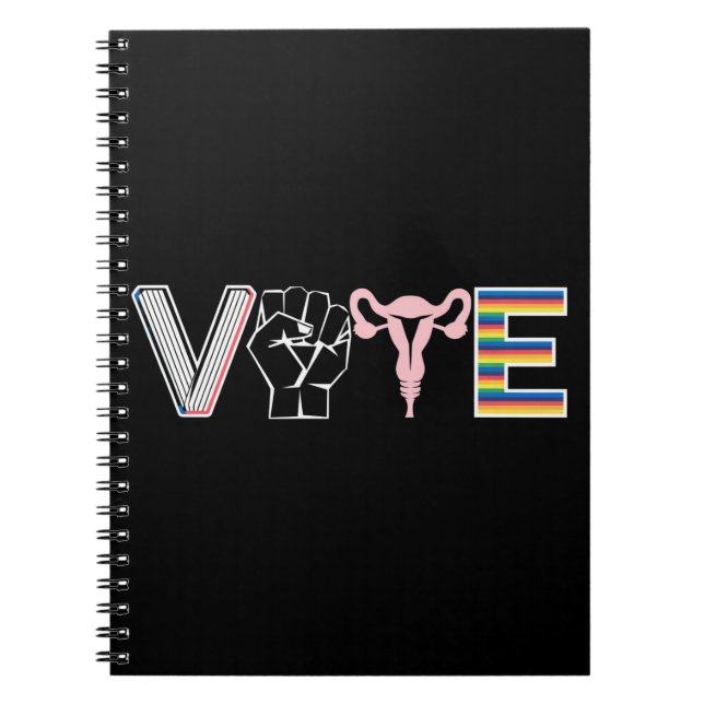Cuaderno Votar Libros Prohibidos Derechos Reproductivos BLM (Frente)