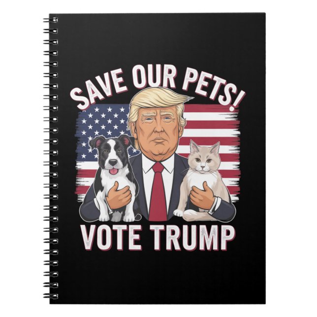 Cuaderno Votar por Trump Salve a Nuestros Mascotas Gatos Pe (Frente)