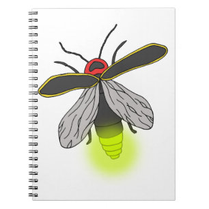 Cuaderno vuelo de bicho de rayo iluminado