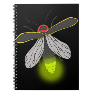 Cuaderno vuelo de bicho de rayo iluminado