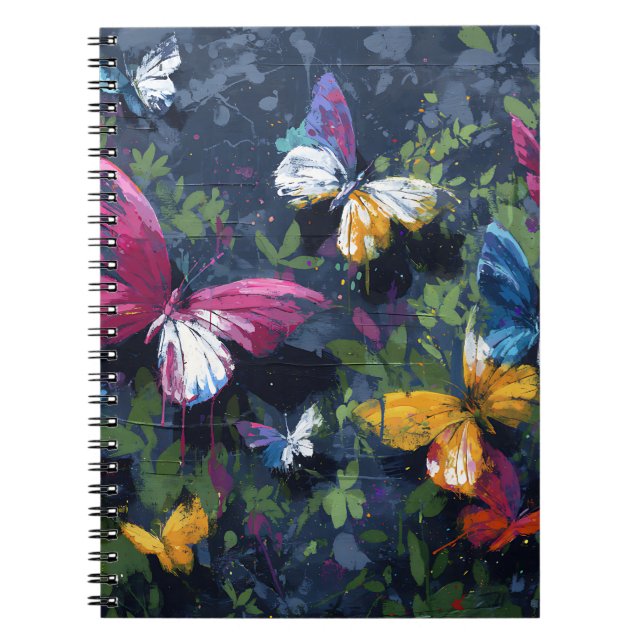 Cuaderno Vuelo de Mariposa Abstracta Vibrante (1) (Frente)