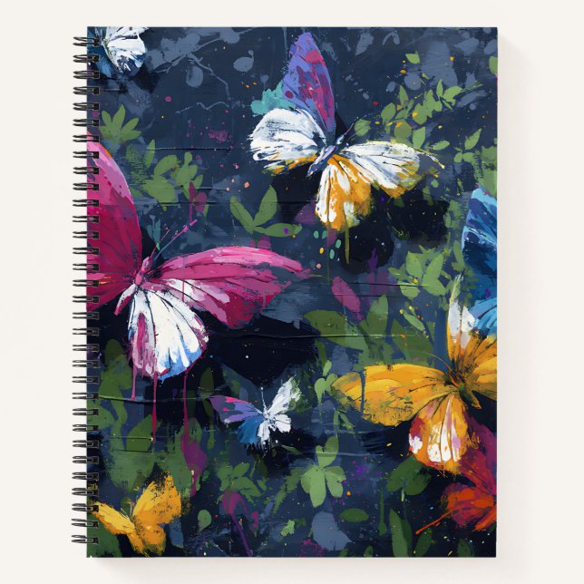 Cuaderno Vuelo de Mariposa Abstracta Vibrante (1) (Anverso)