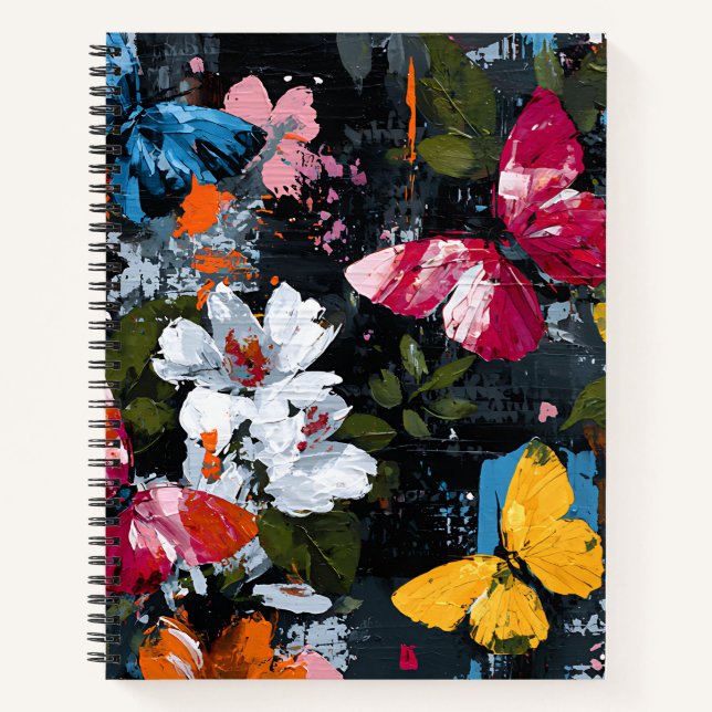 Cuaderno Vuelo de Mariposa Abstracta Vibrante (2) (Anverso)