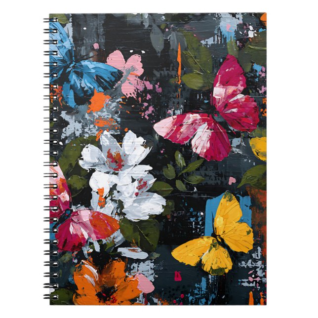 Cuaderno Vuelo de Mariposa Abstracta Vibrante (2) (Frente)