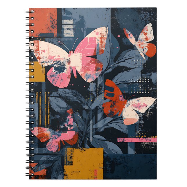 Cuaderno Vuelo de Mariposa Abstracta Vibrante (6) (Frente)