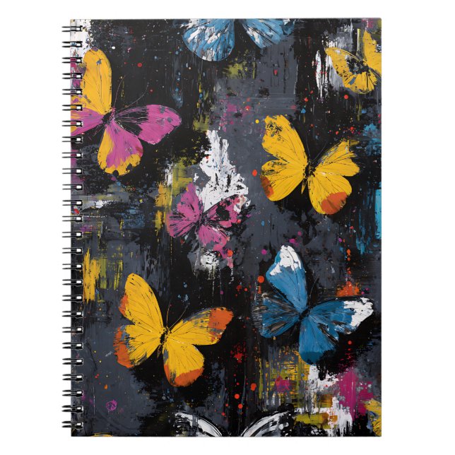 Cuaderno Vuelo de Mariposa Abstracta Vibrante (8) (Frente)