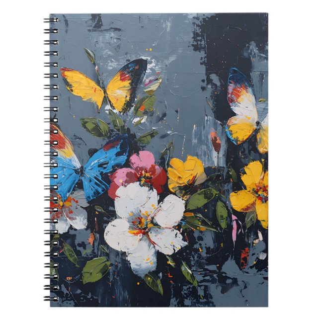 Cuaderno Vuelo de Mariposa Abstracta Vibrante (9) (Frente)