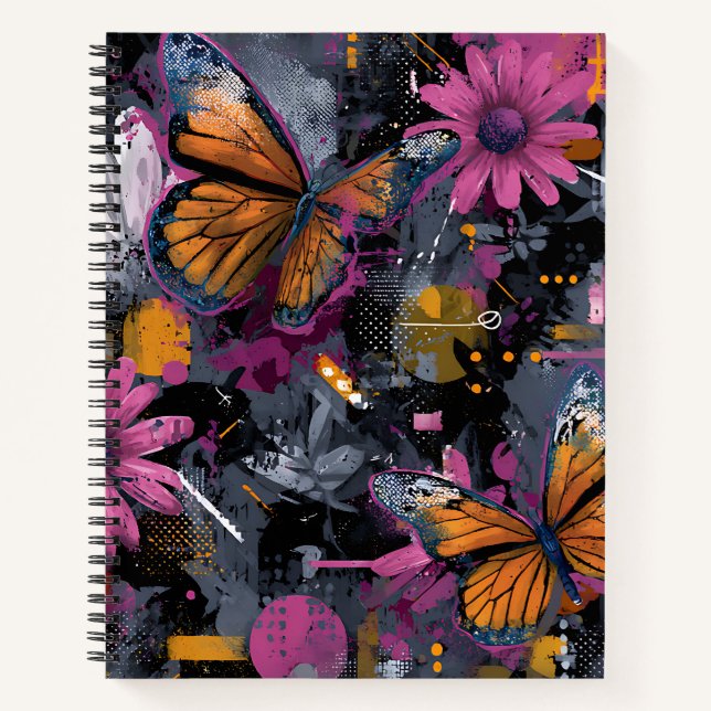 Cuaderno Vuelo de Mariposa Abstracto Vibrante (4) (Anverso)
