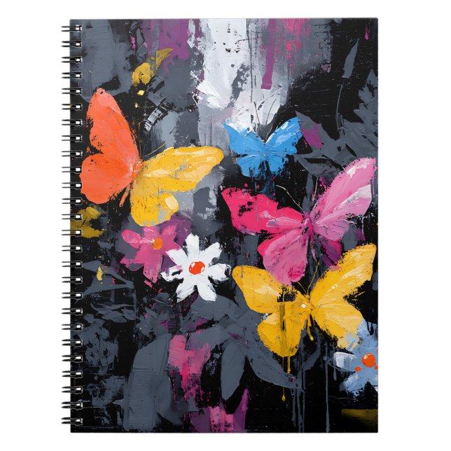 Cuaderno Vuelo de Mariposa Abstracto Vibrante (5) (Frente)