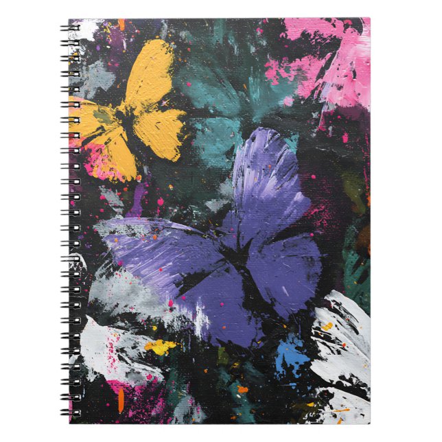 Cuaderno Vuelo de Mariposa Abstracto Vibrante (7) (Frente)
