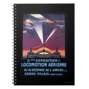 Cuaderno Vuelo plano sobre el poster del reflector