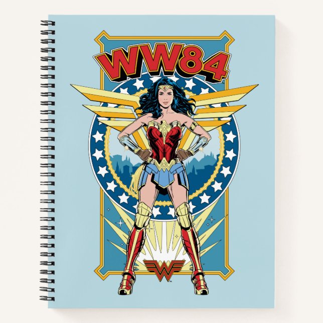 Cuaderno W84 | Insignia de personaje de mujer de historieta (Anverso)