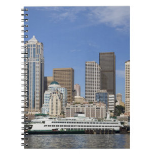 Cuaderno WA, Seattle, horizonte de Seattle con ferry
