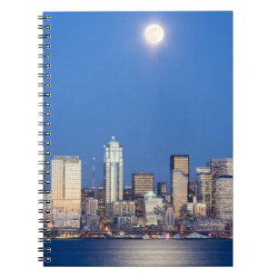 Cuaderno WA, Seattle, silueta de Seattle y Elliott Bay 3