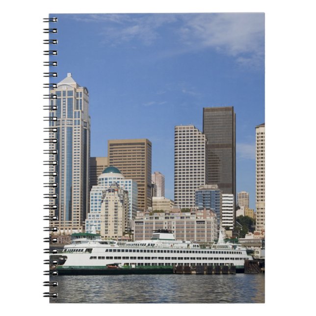 Cuaderno WA, Seattle, Skyline de Seattle con ferry (Frente)