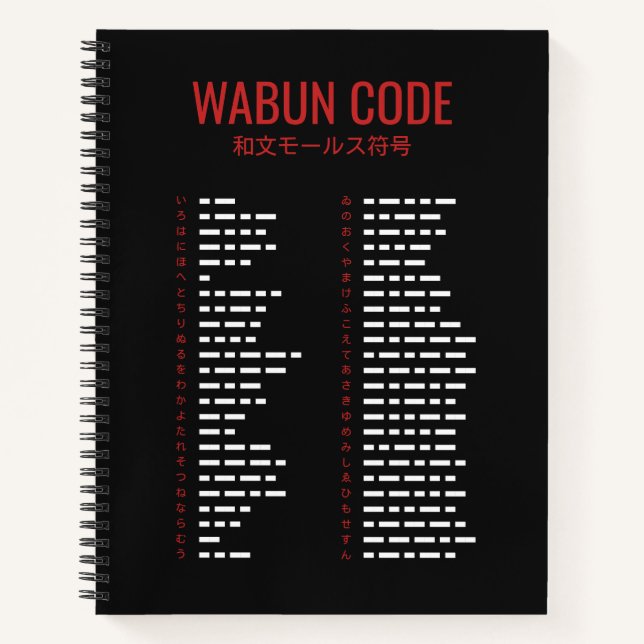 Cuaderno Wabun Code 和文モールス符号 Morse Spiral Notebook (Anverso)