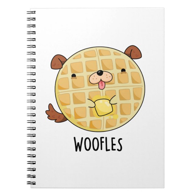Cuaderno Waffle Divertido Perro Pun de Woofles  (Frente)