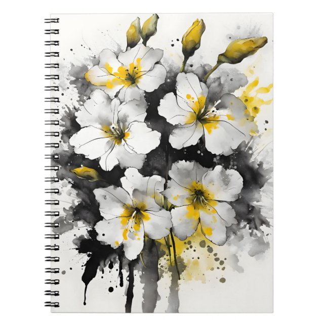 Cuaderno Wallflower - Flores acuarela (Frente)