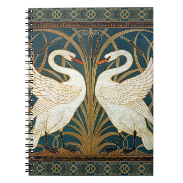 Cuaderno Walter Crane Swan, Rush E Iris Art Nouveau (Frente)