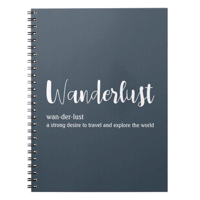 Cuaderno Wanderlust definición color azul blanco (Frente)