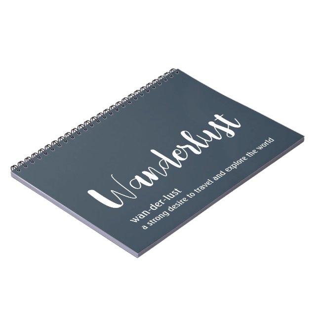 Cuaderno Wanderlust definición color azul blanco (Lado Izquierdo)