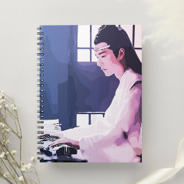 Cuaderno Wangji suave jugando al Zither