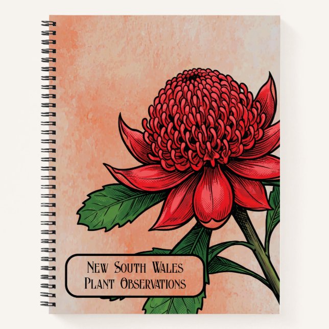 Cuaderno Waratah Botánico Carmesí (Anverso)
