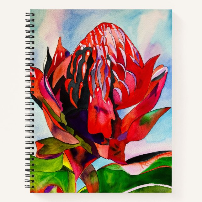 Cuaderno Waratah Flor acuática nativa australiana (Anverso)