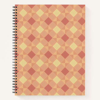 Cuaderno Warm Geometric Diamond Pattern in Peach & Terracot