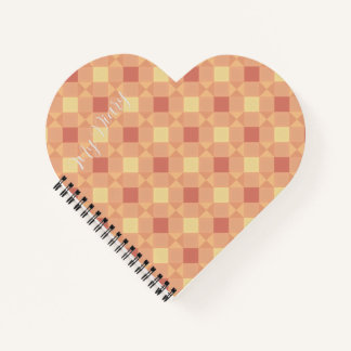Cuaderno Warm Geometric Diamond Pattern in Peach & Terracot