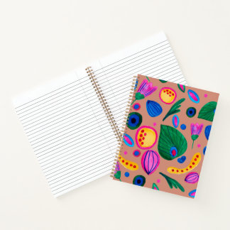Cuaderno Warm Terracotta Abstract Boho Floral Pattern