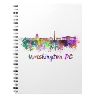 Cuaderno Washington DC skyline in watercolor