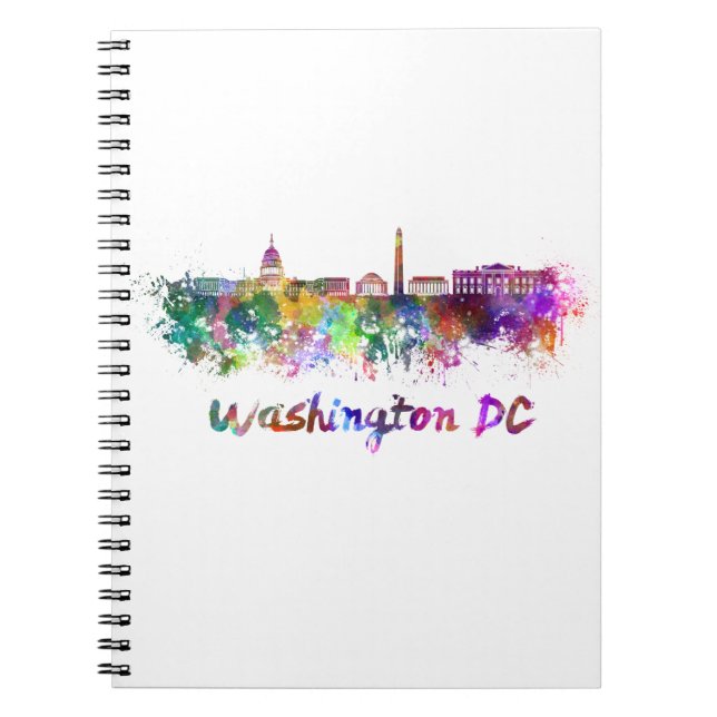 Cuaderno Washington DC skyline in watercolor (Frente)
