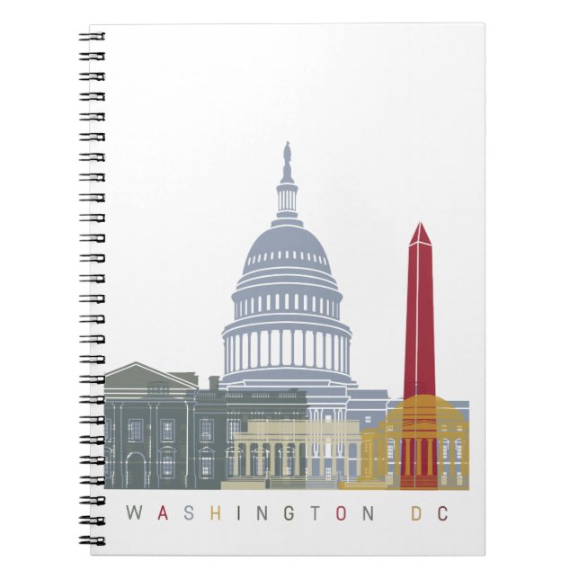 Cuaderno Washington DC skyline poster (Frente)