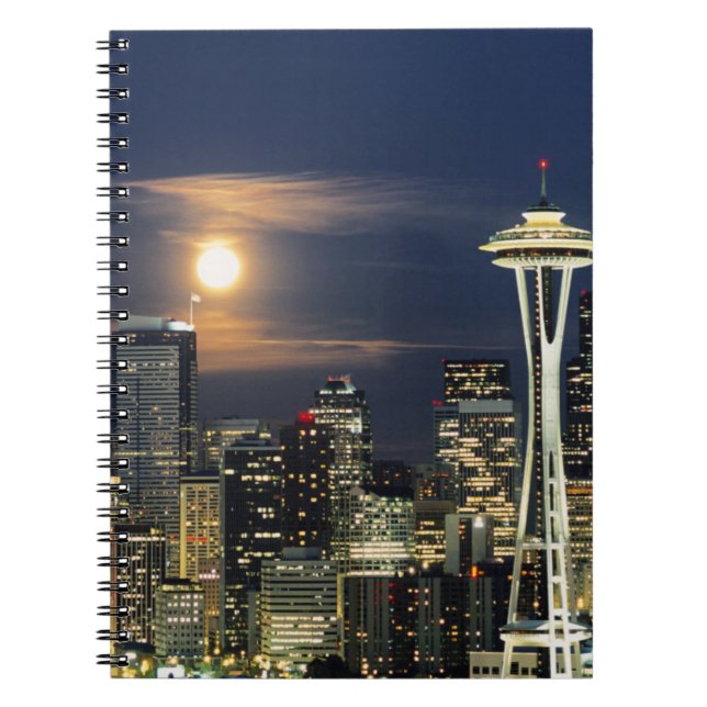 Cuaderno Washington, Seattle, Skyline de noche desde Kerry  (Frente)