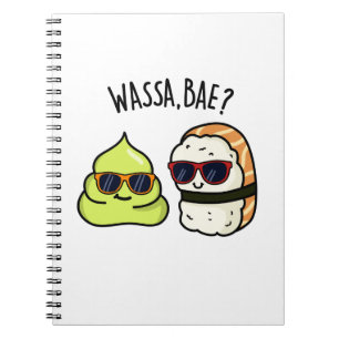 Cuaderno Wassa Bae Divertido Comida Wasabi Juego de Palabra