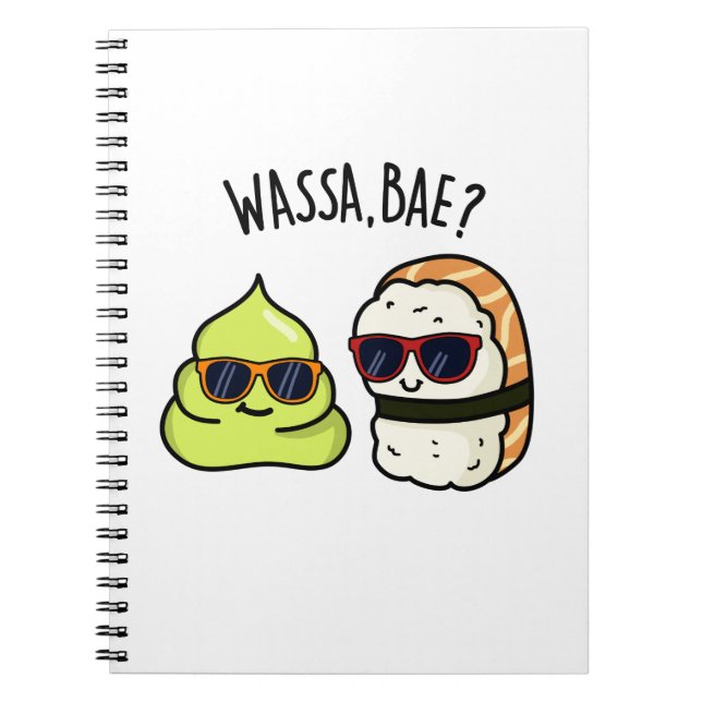 Cuaderno Wassa Bae Divertido Comida Wasabi Juego de Palabra (Frente)