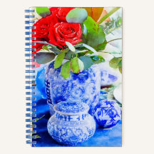 Watercolor Azul y blanco Chinoiserie Ginger Jar